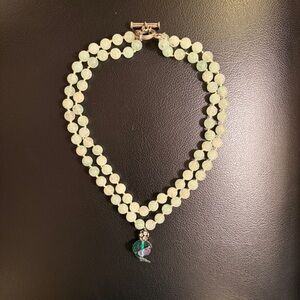 NEW 16” INCHES double JADE NECKLACE
